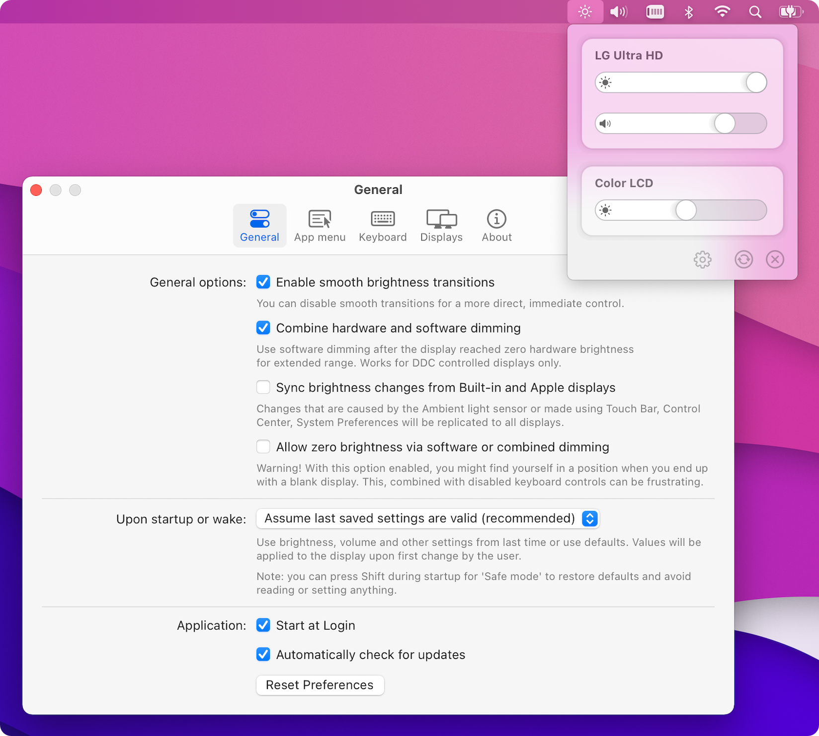 MonitorControl 스크린샷